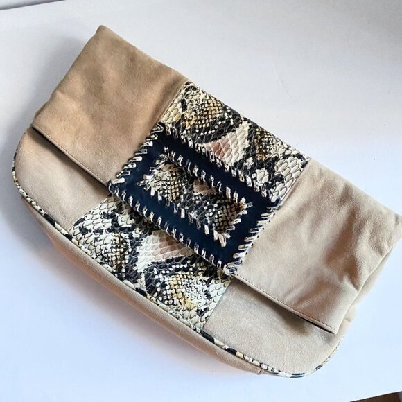 Vintage Reign Deerskin Faux Snakeskin  Convertible Clutch Shopping bag - Picture 8 of 10